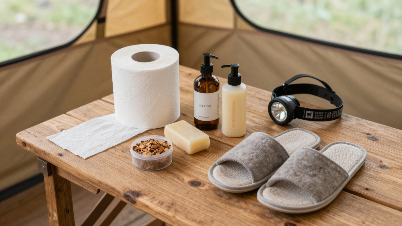 Essential packing items for glamping bathroom hygiene